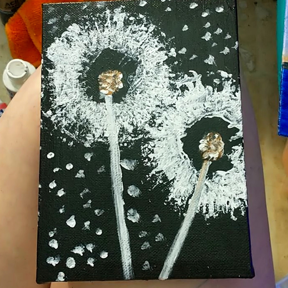 6x8 canvas DANDELIONS